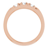 14K Rose 3/4 CTW Natural Diamond Anniversary Band